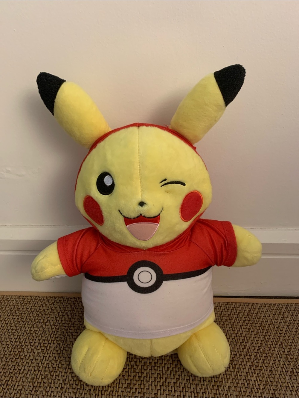 Build a bear workshop yellow Pikachu Plush Toy with Red Shirt - Kids Toys
